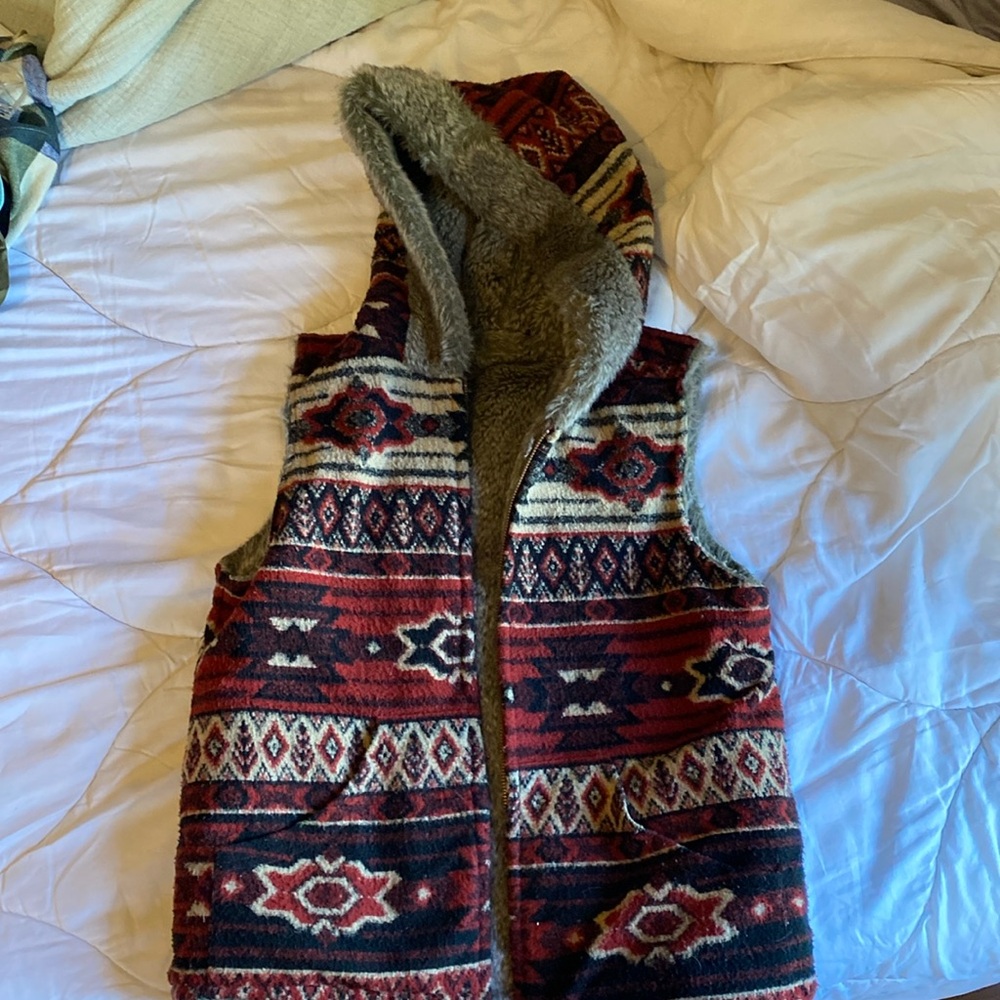 Reversible wool and (fake) fur vest